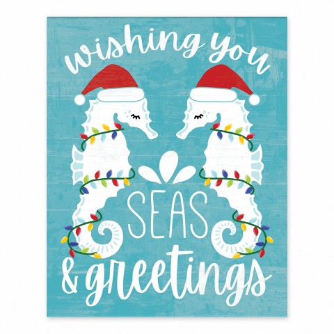 Seas and Greetings Seahorses 8x10 Tabletop Canvas