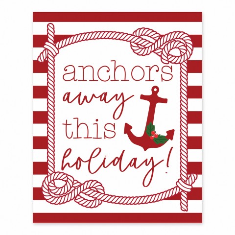 Anchors Away this Holiday 8x10 Tabletop Canvas
