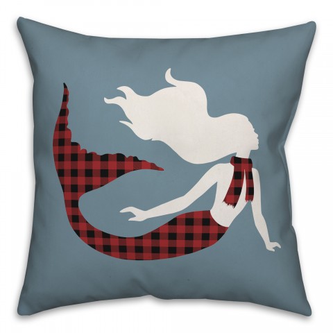 Buffalo Check Mermaid Pillow