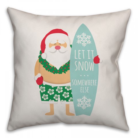 Surfboard Santa Pillow