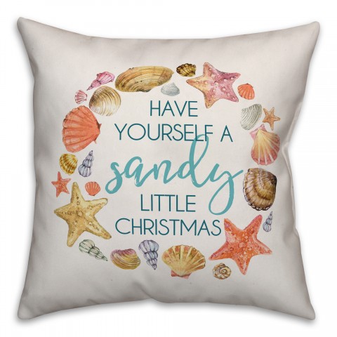 Sandy Christmas Wreath Pillow