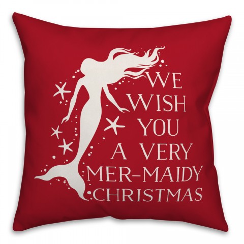 Mer-Maidy Christmas Pillow