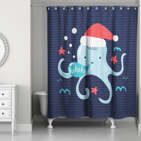 Ho Ho Ho Octopus 71x74 Shower Curtain