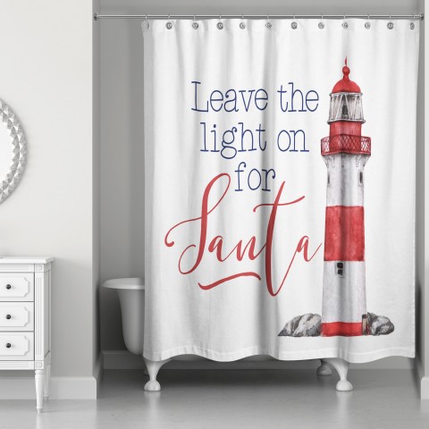 Leave the Light on for Santa 71x74 Shower Curtain