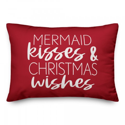 Mermaid Kisses and Christmas Wishes Pillow