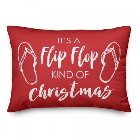 Flip Flop Christmas Pillow