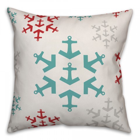 Anchor Snowflakes Pillow