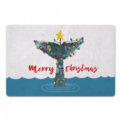 Whale Tail Christmas Tree 27x18 Floor Mat
