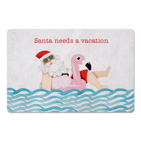 Santa Needs a Vacation 27x18 Floor Mat