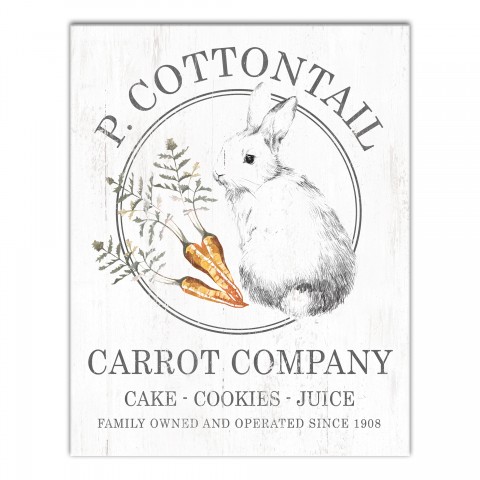 P. Cottontail Carrot Co. 11x14 Canvas Wall Art