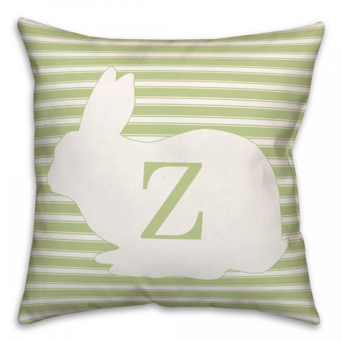 Bunny Monogram with Stripes Pillow