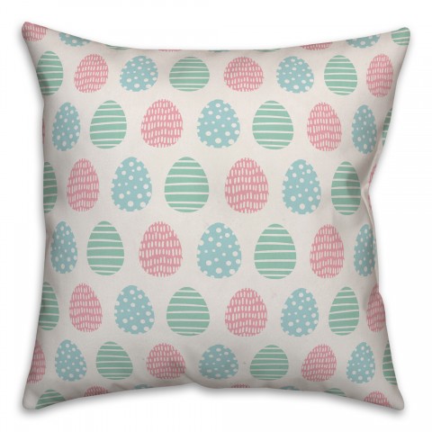 Pastel Easter Eggs 18x18 Spun Poly Pillow