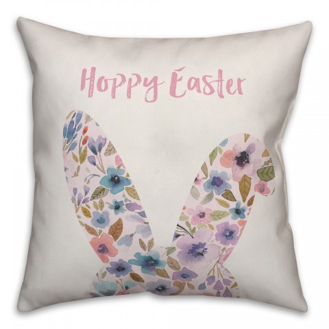 Hoppy Easter Florals 18x18 Spun Poly Pillow
