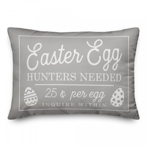 Easter Egg Hunters Needed  14x20 Spun Poly Pillow