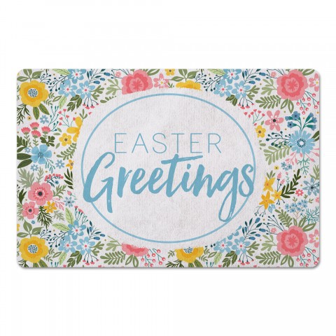 Floral Easter Greetings  27x18 Floor Mat
