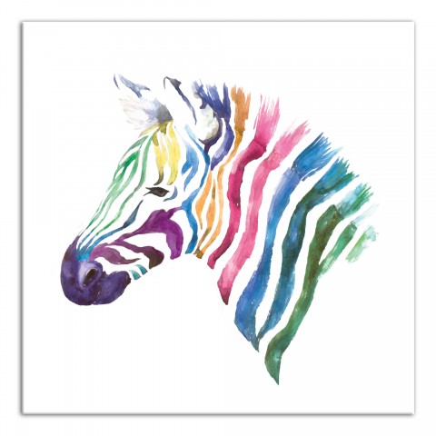 Rainbow Colorful Zebra Wall Art