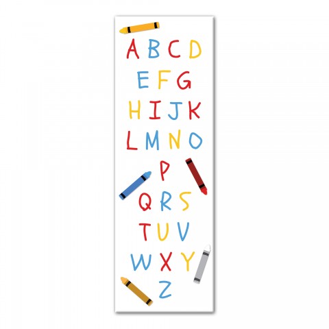 ABC Crayons Growth Chart Wall Art