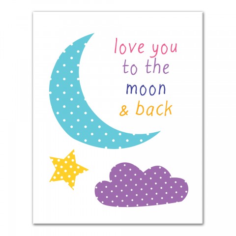 Love You to the Moon & Back Dots Wall Art