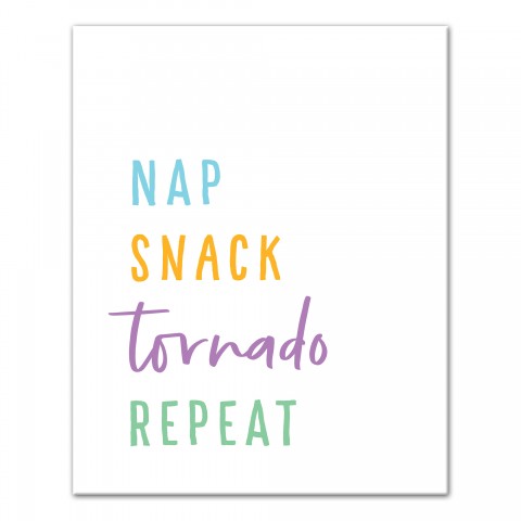 Nap, Snack, Tornado, Repeat Wall Art