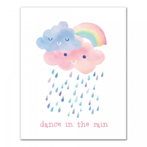 Dance in the Rain Watercolor  Wall Art