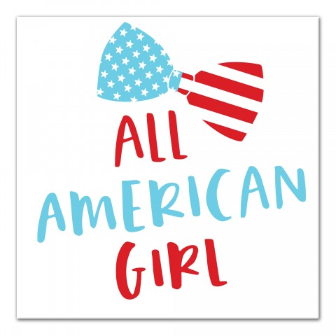 All American Girl 16x16 Canvas Wall Art