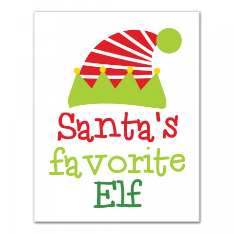 Santa's Favorite Elf 11x14 Canvas Wall Art