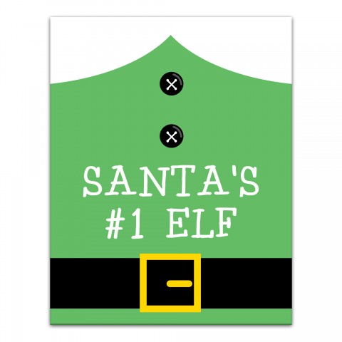 Santa's #1 Elf 11x14 Canvas Wall Art