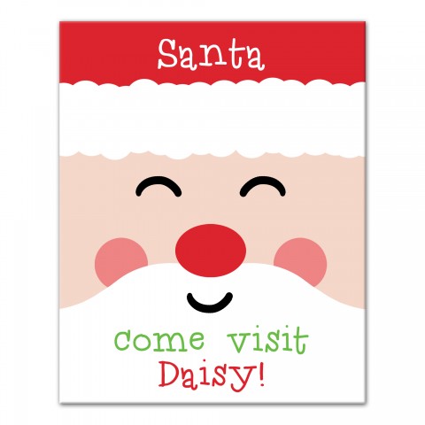 Santa Come Visit 16x20 Personalized Canvas Wall Art