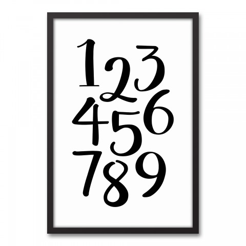 Black and White Numbers  Wall Art