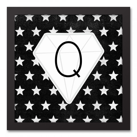 Monogram Diamond and Stars Wall Art