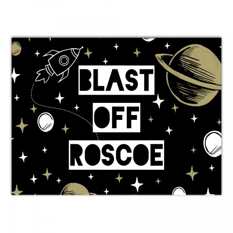 Blast Off 12x16 Personalized Canvas Wall Art