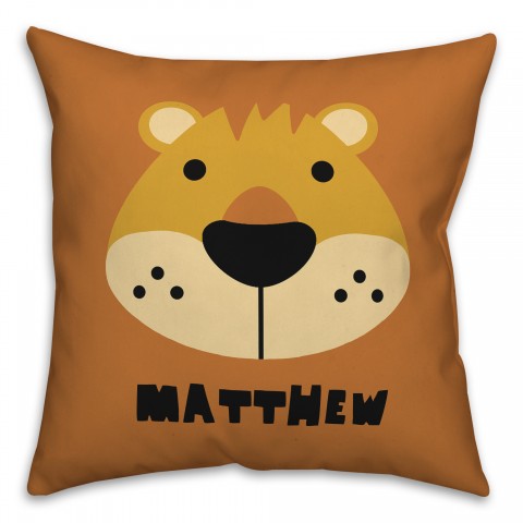 Lion Face Friend Spun Poly Pillow