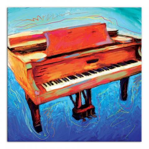 Painted Jazz Piano Wall Art