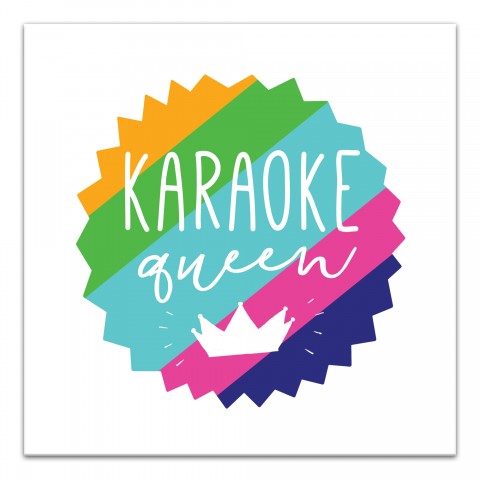 Colorful Karaoke Queen Wall Art