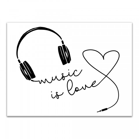 Love Musical Headphones Wall Art