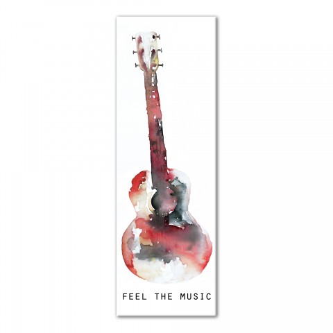 Watercolor Guitar 12x36 Canvas Wall Art