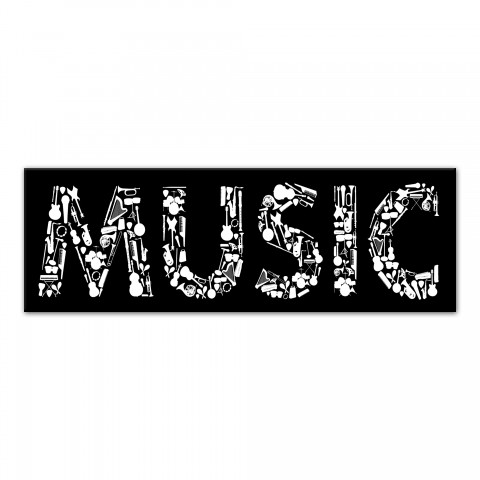 Music with Instruments 12x36 Canvas Wall Art