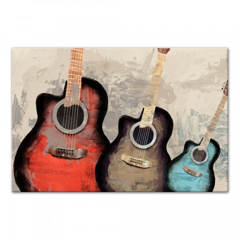 Three Guitars Wall Art