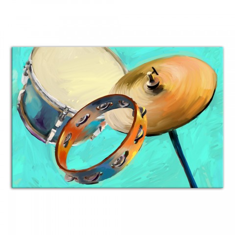 Teal Percussions Wall Art