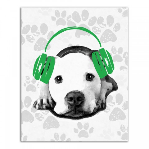 Green Rock On Dog  Wall Art