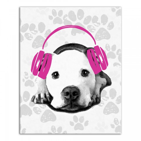 Pink Rock On Dog Wall Art