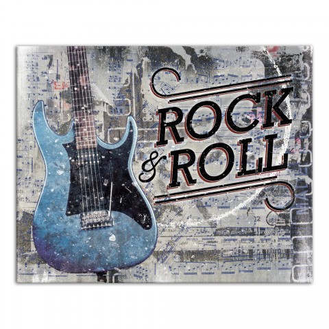Blue Rock Guitar Wall Art