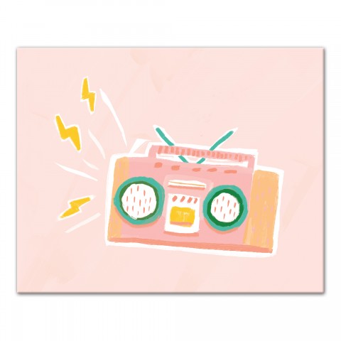 Blush Boombox Wall Art