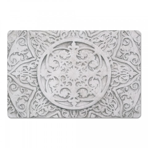 White Radial Tile 27x18 Floor Mat