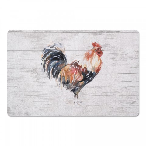 Distressed Wood Chicken 27x18 Floor Mat