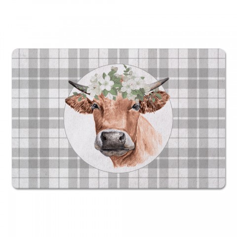 Crowned Cow 27x18 Floor Mat