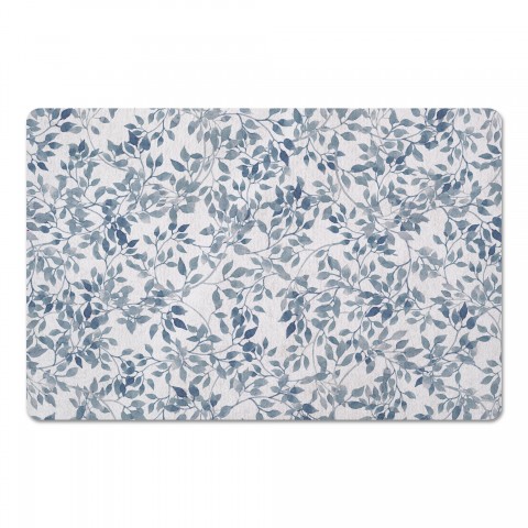 Blue Leaf Lattice 27x18 Floor Mat