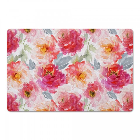 Bright Watercolor Florals 27x18 Floor Mat