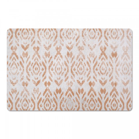 Orange Trible Pattern 27x18 Floor Mat