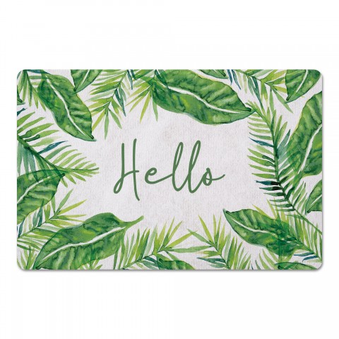 Hello Palm Leaves 27x18 Floor Mat